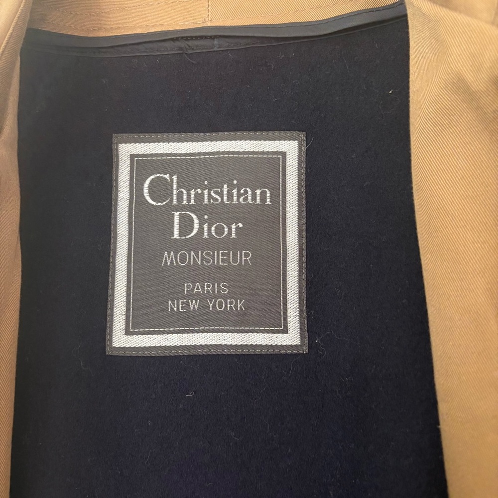 Dior Christian Dior Tan Khaki Vintage Cotton Wool Blend Trench Coat 40R Unisex - Picture 4 of 16